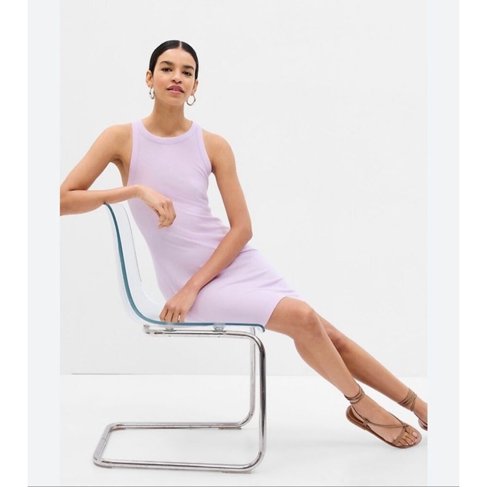 GAP ribbed lilac tank dress sz L